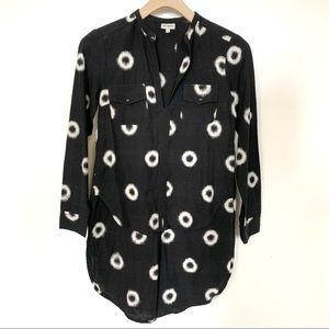 The Odells Top, Ikat Print, Hi-Low Hem